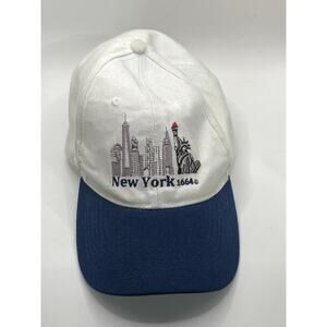 NEW YORK 1664 Unisex Adult White-Navy Embroidered NY City Baseball Cap SZ OS